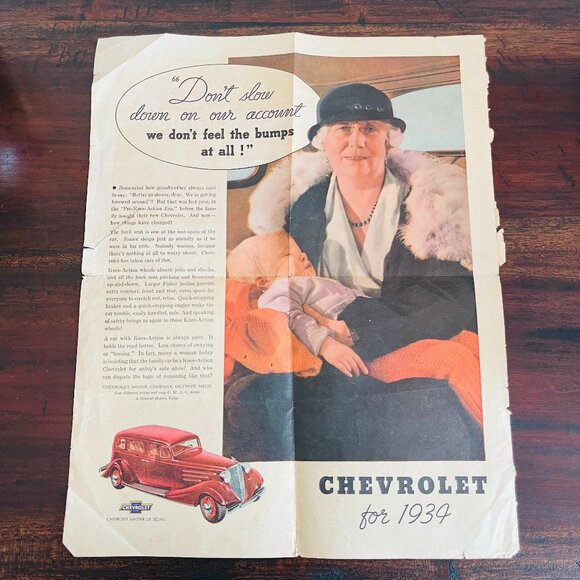 Vintage 1939 Chevrolet Master Six Sedan Magazine Newspaper Print Advertisement - Picture 1 of 5